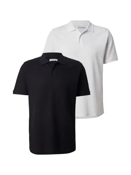 JACK & JONES Tričko 'JJEAUSTIN'  čierna / biela