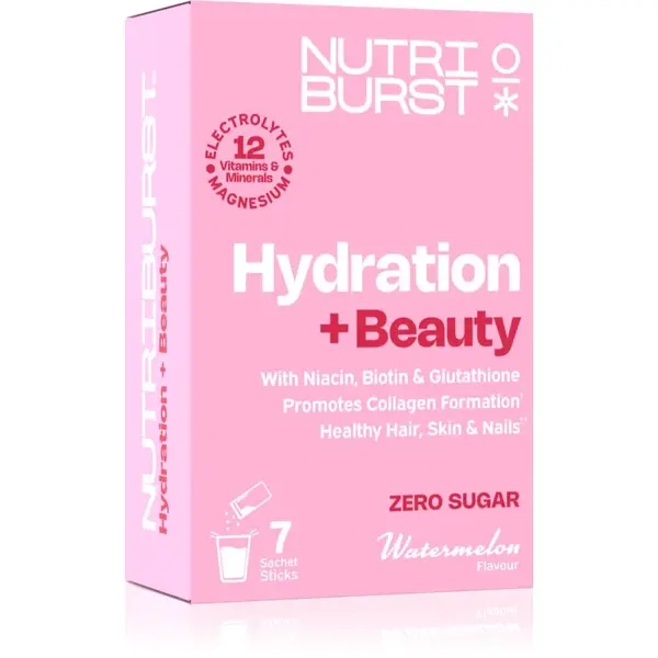 Nutriburst Hydratation + Beauty rozpustný nápoj pre krásne vlasy, pleť a nechty príchuť Watermelon 7x5 g
