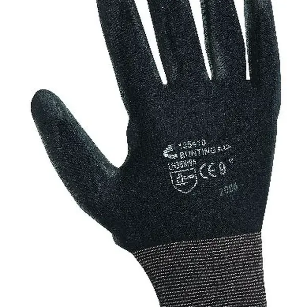 CERVA Rukavice BUNTING s vrstvou polyuretanu černé, vel. XL-10