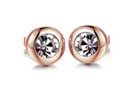 Troli Drobné bronzové náušnice s čirým krystalem
