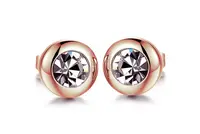 Troli Drobné bronzové náušnice s čirým krystalem