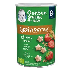 GERBER Organic chrumky jahodové BIO 35 g