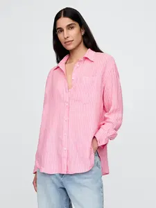 GAP Lněná oversize košile Big Shirt - Dámské