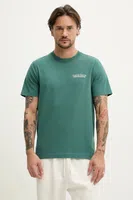 Bavlněné tričko Abercrombie & Fitch zelená barva, s potiskem, KI123-5001