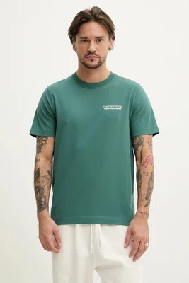 Bavlněné tričko Abercrombie & Fitch zelená barva, s potiskem, KI123-5001