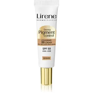 Lirene Derma Pigment Control Covering BB Cream SPF 50 rozjasňujúci BB krém proti pigmentovým škvrnám odtieň 02 Nude 30 ml