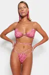 Trendyol Animal Print Triangle Tie Bikini Top