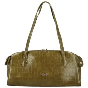 Módní dámská kabelka na rameno Coveri Saimi, olivově zelená