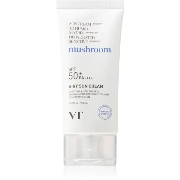 VT Cosmetics Mushroom Airy Sun Cream ochranný krém na obličej s hydratačním účinkem SPF 50+ 50 ml