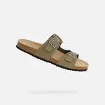 Khaki pánske šľapky Geox Ghita