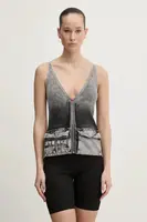 Bavlněná halenka Diesel M-MELLY KNITWEAR dámská, šedá barva, hladká, A16896.0QMAN