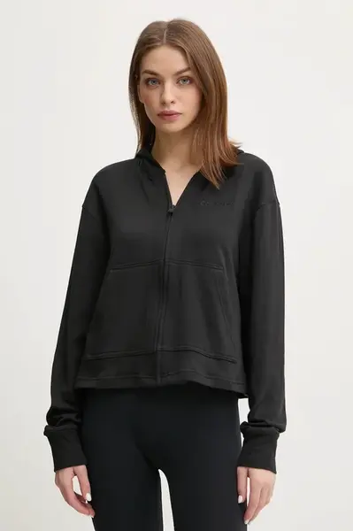 Mikina Calvin Klein Underwear dámská, černá barva, s kapucí, hladká, LV00QS7504