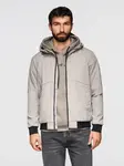 Ombre Men's lightweight jacket with mesh lining and hood - grey