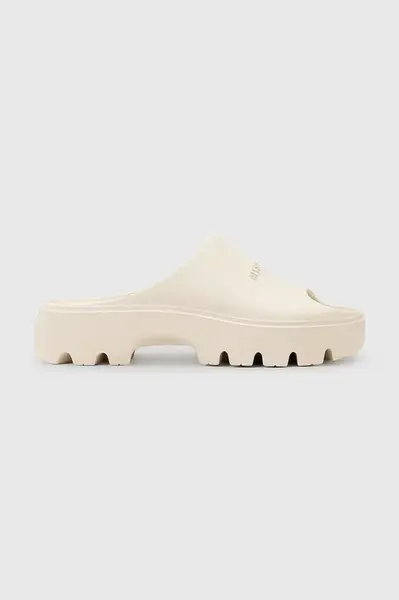 Pantofle AllSaints Eclipse Slider dámské, béžová barva, na platformě, W033FC