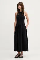 Šaty Abercrombie & Fitch černá barva, midi, KI159-5488