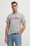 Tričko Pepe Jeans DERRIL TEE šedá barva, s potiskem, PM509766