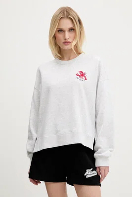 Mikina Hollister Co. dámská, šedá barva, melanžová, KI352-5148
