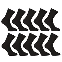 10PACK ponožky členkové bambusové čierne (10PBK01) M