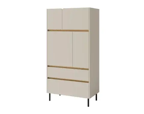 Vysoká komoda Lucky, pieskovo béžová/olejovaný dub%