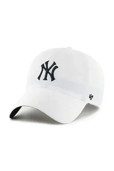 Kšiltovka 47 brand MLB New York Yankees bílá barva, hladká, B-BRRRC17BBU-WH