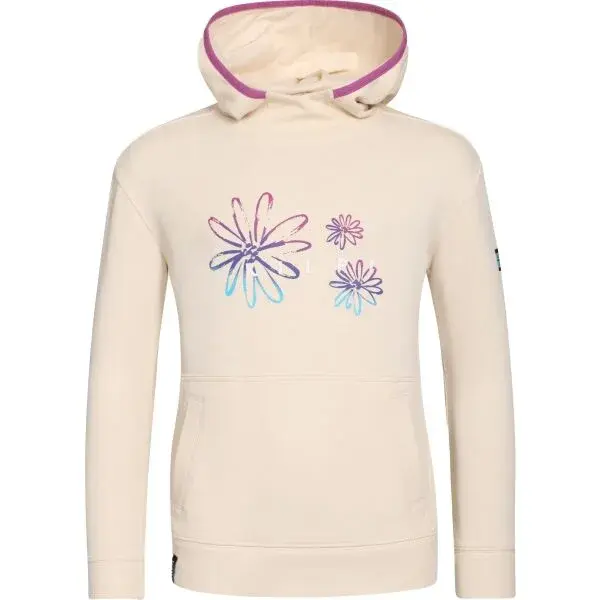 KILPI NORTHEN Dívčí bavlněná mikina s kapucí, béžová, velikost