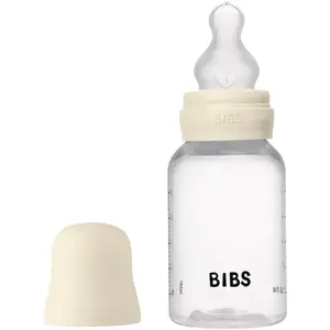 BIBS Anti-Colic Baby Bottle Silicone antikoliková láhev se silikonovým dudlíkem Ivory 150 ml
