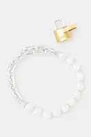 Stříbrný náramek AMBUSH Pearl Padlock Bracelet