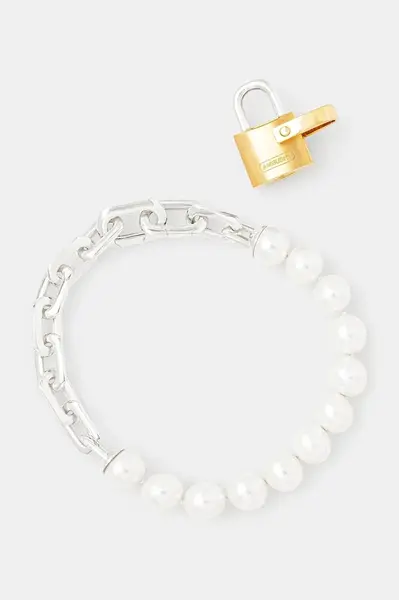 Stříbrný náramek AMBUSH Pearl Padlock Bracelet
