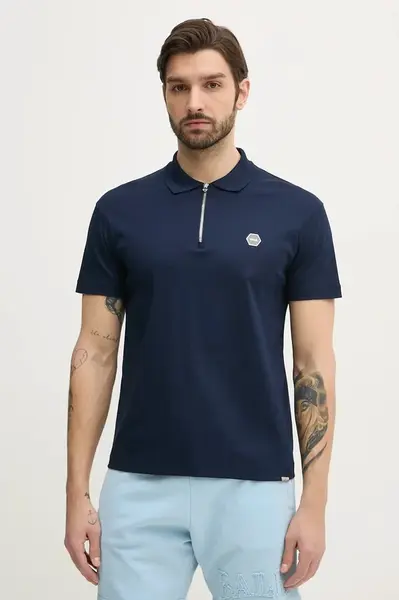 Bavlněné polo tričko BALR. tmavomodrá barva, B1122.1040