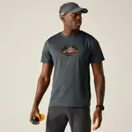 Pánské funkční tričko regatta fingal slogan šedá  3xl