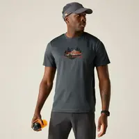 Pánské funkční tričko regatta fingal slogan šedá  3xl