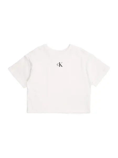 Calvin Klein Jeans Tričko 'Monogram Logo Boxy'  čierna / biela