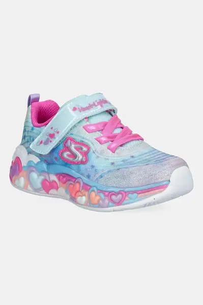 Dětské sneakers boty Skechers ETERNAL HEART LIGHTS tyrkysová barva, 302696N