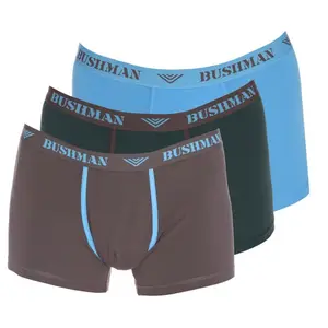 Bushman boxerky Edward 3Pack tmavohnedé/tmavošedé/svetlomodré M
