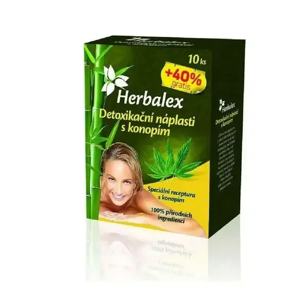 HERBALEX Detoxikačná náplasť s kanabisom 10 kusov + 40% gratis