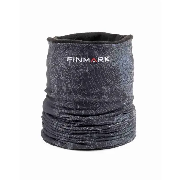 Finmark MULTIFUNCTIONAL SCARF WITH FLEECE Multifunkční šátek, tmavě šedá, velikost