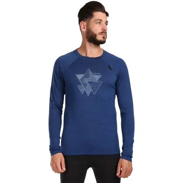 KILPI MAVORA TOP Pánska termobielizeň z Merino vlny, tmavo modrá, veľkosť