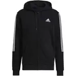 adidas 3-STRIPES FULL-ZIP HOODIE Pánská mikina, černá, velikost