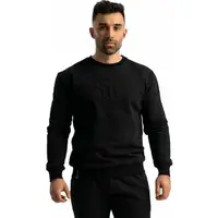 GymBeam EMBOSSED Pánská sportovní mikina, černá, velikost