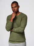 Ombre Structured men's sweater with round neckline - olive