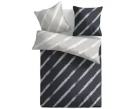 Obliečky Estella 140x200 cm, pruhované modro-šedé, renforcé%