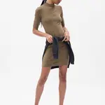 Khaki dámske basic mini šaty GAP