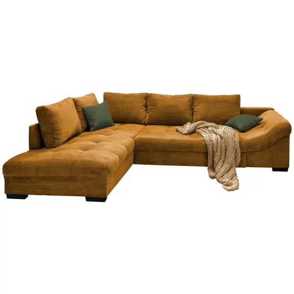 P & B ROHOVÁ SEDAČKA, textil, koňaková