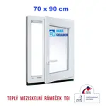 Plastové okno | 70 x 90 cm (700 x 900 mm) | bílé |otevíravé i sklopné | pravé