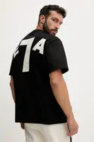 Bavlněné tričko EA7 Emporio Armani pánské, černá barva, s aplikací, AF13785.7X000164