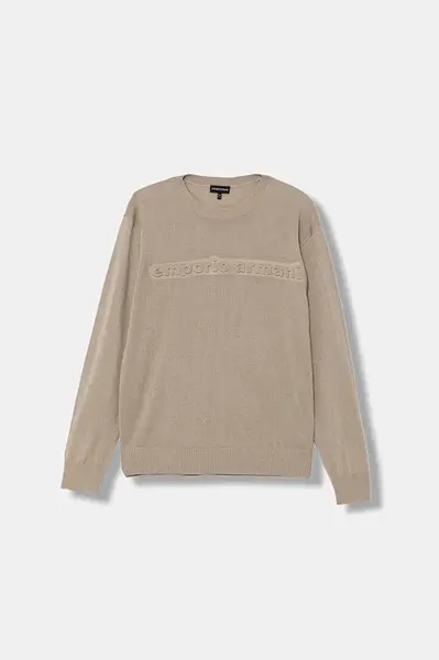 Dětský vlněný svetr Emporio Armani béžová barva, EB000808 AF18839