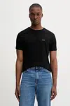 Bavlněné tričko Paul Smith 3-pack pánské, černá barva, M1A-389-M3PK