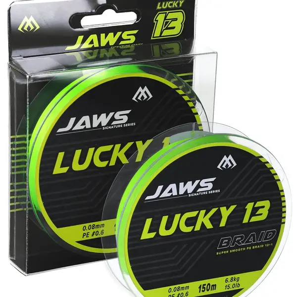 Mikado splétaná šňůra jaws lucky 13 fluo zelená 150 m - 0,18 mm 15 kg