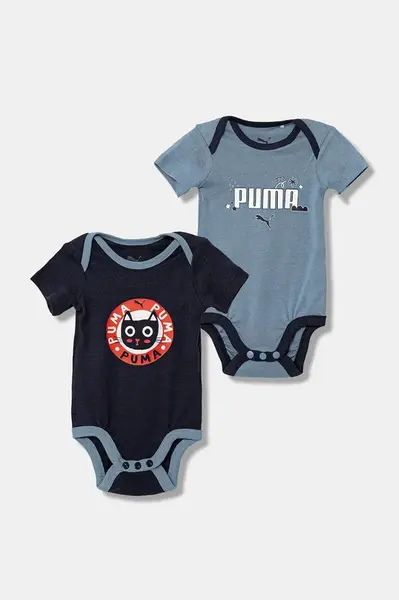 Bavlněné kojenecké body Puma MINICATS Newborn 2-Pack Graphic Bodysuit Set INF 2-pack