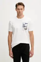 Bavlněné tričko Paul&Shark Knitwear pánské, béžová barva, s potiskem, 15311640